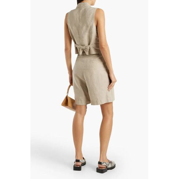 Alex Mill Shorts Womens 2 Pleated Linen Flax Summer Old Money Quiet Luxury Retro - Picture 3 of 13